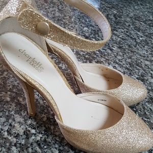 Gold Glitter Heels
